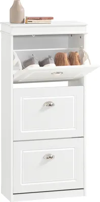 Produktbild von SoBuy FSR94-W Szafka na buty z 3 klapami Regał na buty z 6 półkami Komoda na buty biała WD ok. 53x117x24cm