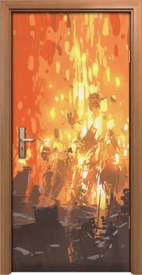 Produktbild von Türposter 90x200 cm Türaufkleber Türtapete Türfolie Klebefolie Szene der apokalyptischen Explosion