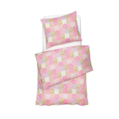 Obrázek produktu pro SCANquilt povlečení KLASIK baby patch růžovozelenofialová 100% bavlna 90 x 135/45 x 65 cm