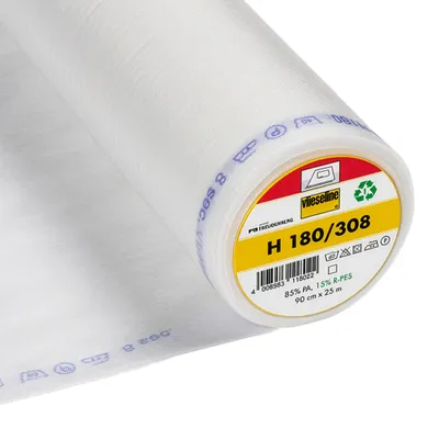 Weiße Vlieseline H 180/308 leichte Bügeleinlage als Meterware für helle und feine Textilien.