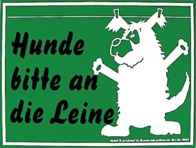 Produktbild von Hinweisschild Fun - Hunde bitte an die Leine - 309044 - ca. 20 x 15 cm - Tiere Hund