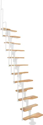 Produktbild von Minka Mittelholmtreppe Twister 35 - 293,8cm Geschosshöhe Buche Weiß