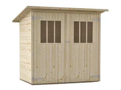 Produktbild von Alpholz Gerätehaus Zimowit aus Massiv-Holz, Gerätehaus mit 14 mm Wandstärke, Garten Holzhaus inklusive Montagematerial, Geräteschuppen 194 x 118 cm, Pultdach