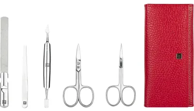 Immagine prodotto di ZWILLING Druckknopfetui, 5-tlg | Leder | Rot