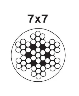 Produktbild von Edelstahl-Drahtseil, PVC klar ummantelt 7x7, 2/3mm, 250m, A4