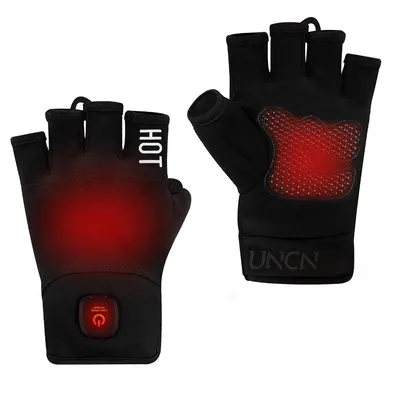 Produktbild von USB-Heizhandschuhe fingerlos,beheizbare Handschuhe mit 2 Temperaturstufen, 45–55 °C,Touchscreen, Silikon-Griff,für Winter, Fahrrad, Angeln & Outdoor,M