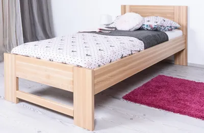 Produktbild von Bettrahmen für Kinder / Kinderbett 100 x 200 cm | Massivholz: Buche | Natur Lackiert