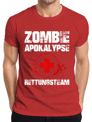 Productafbeelding van Zombiapocalyps Reddingsteam, Verpleegkundige, Noodsituatie, Eerste Hulp, Bloed, Heren T-shirt, Rood, XL
