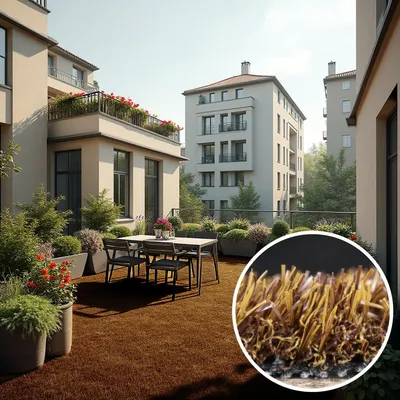 Obrázek produktu pro 200x200 cm Kusový travní koberec PartyGrass Brown – na ven i na doma