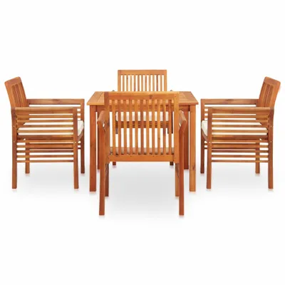 Immagine prodotto di vidaXL Set da pranzo da giardino 5 pezzi con cuscini in legno massello di acacia