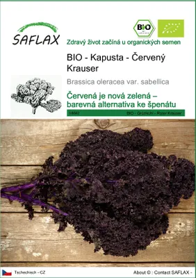 Obrázek produktu pro SAFLAX - BIO - Kapusta - Červený Krauser - Brassica oleracea var. sabellica - 50 Semena