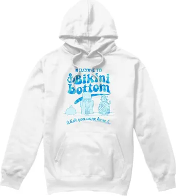 Obrázek produktu pro SpongeBob SquarePants - Pánská mikina s kapucí "Bikini Bottom Welcome" TV8823 (S) (bílá)