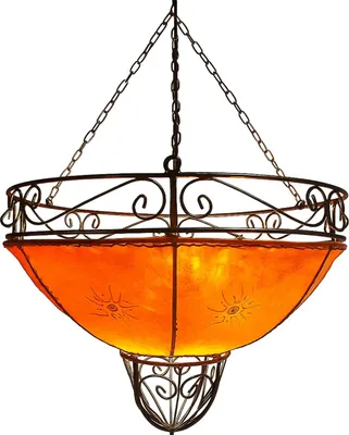Zdjęcie produktu dla Orientalna lampa wisząca lampa wisząca lampa wisząca Demren pomarańczowa 45cm duża | Marokańska lampa skórzana lampa z henną lampa z henną | Orientalne lampy do salonu kuchni lub wiszące nad stołem jadalnym