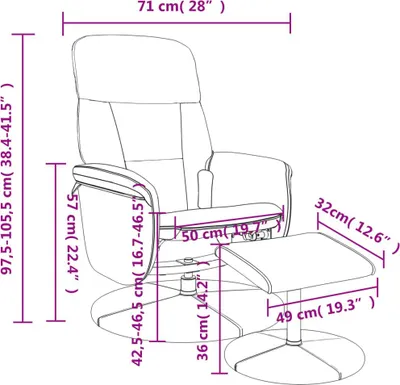 Produktbild von vidaXL Massagesessel mit Fußhocker Dunkelgrau Samt