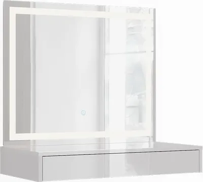 Produktbild von Vicco Schminktisch Sherry, 80 cm 2 Teile, Weiß/Weiß Hochglanz