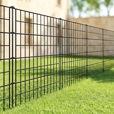 Productafbeelding van Tuinhek dierenbarrière - Tuinomheining - 5 panelen - 3,5 m - 101 x 71 cm - Zwart