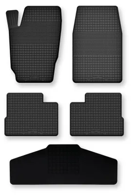 Image de Tapis de sol en caoutchouc + tunnel pour Kia Sportage I 1995-2004 (SUV) – 5 pièces, noirs, semi-universel, adapté