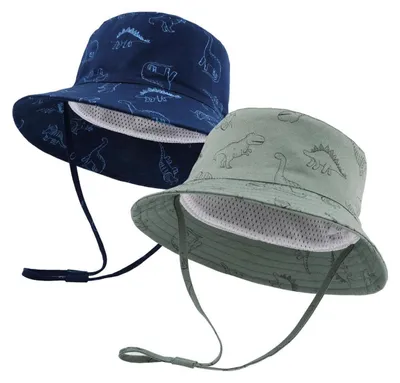 Immagine prodotto di Cappellino da sole per bambini con ampia tesa, protezione UV, in cotone, verde/blu reale, taglia 52 cm (2-4 anni)