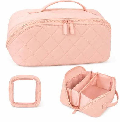 Image de Grande trousse de maquillage portable en coton