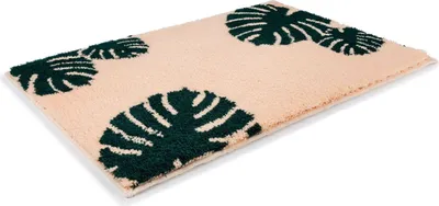 Produktbild von Rhomtuft Badteppich Monstera eckig 80 x 160 cm  Farbe  crevette/sumatra