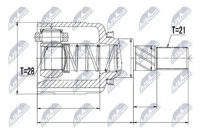 Produktbild von NTY Gelenksatz Antriebswelle Hinten Links Hinten Rechts für DACIA DUSTER NPW-RE-053