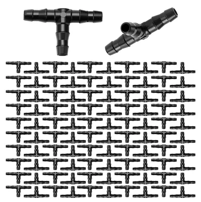 Produktbild von Schlauchverbinder T-Stück Schlauchverbinder Tropfbewässerung - 1/4 Zoll - 100 Stück - Kunststoff - Für Garten und Terrasse