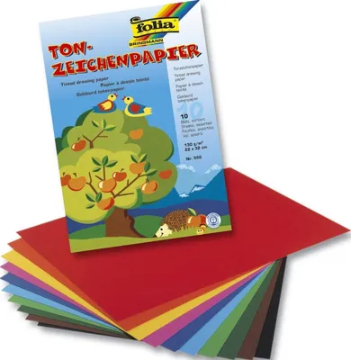 Produktbild von Folia 550                            Tonpapier - 22 x 32 cm, 10 Farben sortiert