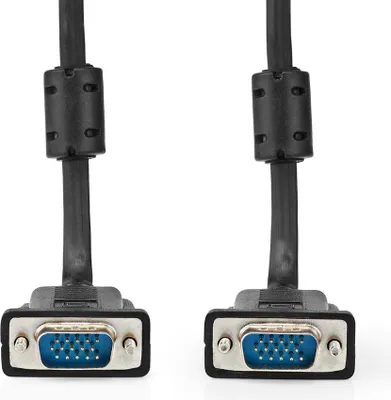 Produktbild von Nedis VGA-Kabel - VGA Stecker - VGA Stecker - Vernickelt - Maximale Auflösung: 1280x768 - 2.00 m - Rund - ABS - Schwarz - Label
