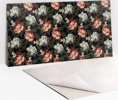 Produktbild von PVC-Wandschutz für die Küche - Stilvoller Schutz für Ihre Wände 100 x 50 Farbenfrohe Blumen