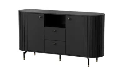 Produktbild von MINIO go for it, Kommode „ZAMA“ 150 cm, zwei  Schubladen, dekorative abgerundete Seiten, Schwarze Farbe