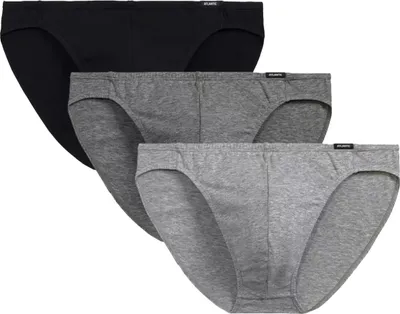 Produktbild von Herrenslips Atlantic aus Baumwolle Grau Schwarz 3er Pack M
