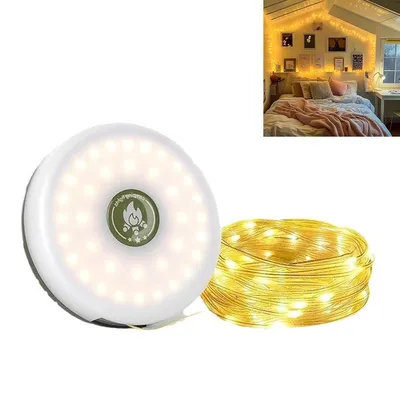 Produktbild von 10M Camping-Lichterkette, aufrollbar, 4 in 1 Tragbar Wiederaufladbare, langlebig und wasserdicht, USB wiederaufladbar, 3.54*3.54*1.92inch,2000mAh