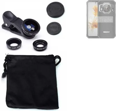 Produktbild von K-S-Trade Smartphone Kamera Linsen Set Kompatibel mit Oukitel WP21 3in1 Clip-On Kamera Adapter Macro Weitwinkel FishEye Fischauge Objektiv Linse