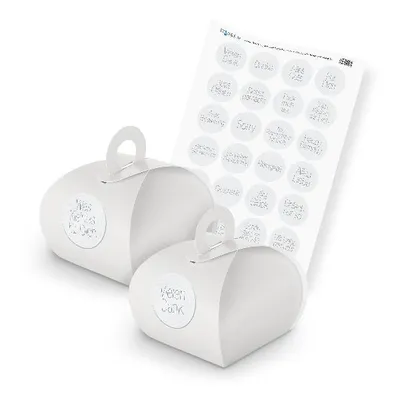 Produktbild von itenga SET Sprüche Schlicht Hell (Motiv 69) 24x Geschenkschachtel mit Griff weiß