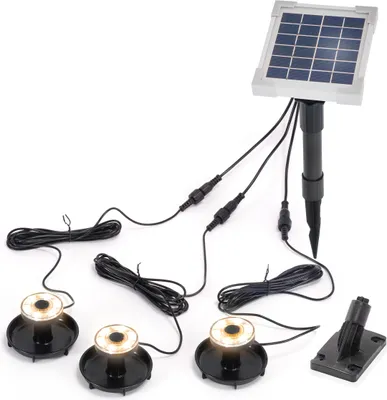 Produktbild von esotec Solar Über- und Unterwasserstrahler, 3 Spots warmweiß, IP68, 101401