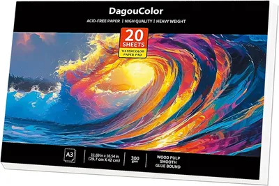 Zdjęcie produktu dla Blok papieru akwarelowego, format A3, gramatura 300 g/m², 20 arkuszy, do malowania i rysowania