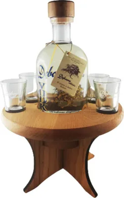 Produktbild von Debowa Polska Geschenkset Vodka mit Tisch & 4 Vodkagläser polnischer Wodka