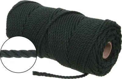 Produktbild von Makramee Garn Makramee-Seil 5 mm 100 m 3PLY Natürliche Baumwollfaden Baumwollkordel Baumwollschnur - Traumfänger, Blumentöpfe, Häkeln (Grün)