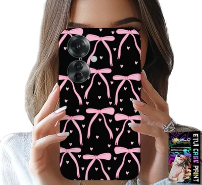 Immagine prodotto di Custodia per Oppo Reno11 F 5G - Nastri neri e rosa