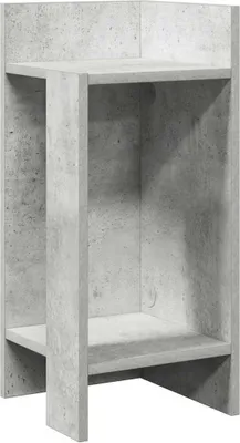A concrete-effect side table with two shelves.