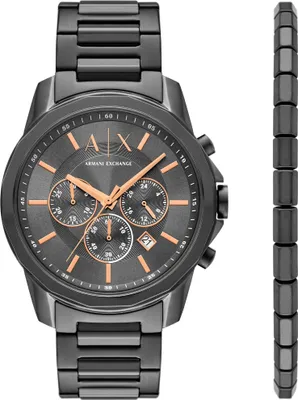 Produktbild von Armani Exchange AX7170SET BANKS Chronograph Uhr Herrenuhr Edelstahl Chrono Datum schwarz