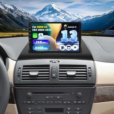 Productafbeelding van Android 13 Autoradio [2+64GB] voor BMW X3 E83 2004-2012 | 9" touchscreen | CarPlay/Android Auto | WiFi/GPS/Bluetooth/FM/RDS/32EQ + Achteruitcamera