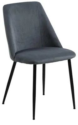 Zdjęcie produktu dla Krzesło tapicerowane szare welurowe fotel do jadalni salonu 84 cm