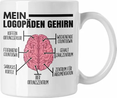 Produktbild von Trendation - Logopädin Tasse Geschenk Logopädie Logopäde Mein Logopädin Gehirn (Weiß)