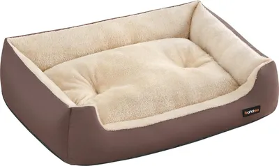 Obrázok produktu pre Pelech pre psa FEANDREA, kôš pre psa s obojstranným vankúšom, 85 x 65 x 21 cm, hnedý