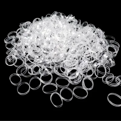 Produktbild von 500 Mini Elastische Haargummis Durchsichtig Kinder Pferdeschwanz Dreadlocks