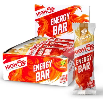 Produktbild von HIGH5 - Energy Bar - Energieriegel mit Karamell- 12 x 55g - Weicher Riegel mit Kohlenhydraten für langanhaltende Energie