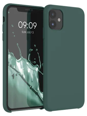 Produktbild von kwmobile Handyhülle für Apple iPhone 11 Hülle - Case Silikon - Kabelloses Laden - Schutzhülle Cover in Moosgrün