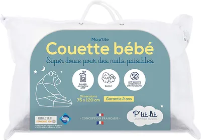 Produktbild von P'tit Lit – Baby-Steppdecke | Kinder – 75 x 120 cm – Anti-Milben-Decke – ideal für Bett 60 x 120 cm – 100 % Mikrofaser – ®