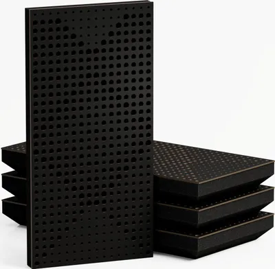 Zdjęcie produktu dla 4-pak - Wąski panel akustyczny pochłaniający dźwięk | 50 x 25 cm | Model-Grubość-Kolor: (WILDS - 33 mm | Czarny]